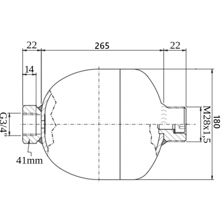 AMORTYZATOR HYDRAULICZNY HYDROAKUMULATOR HDA 4,0L 3/4' M28x1,5 + ZAWÓR